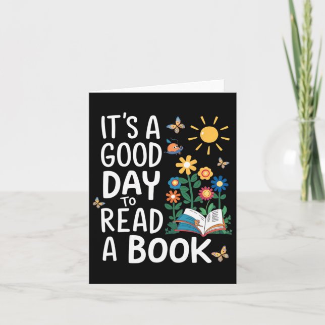 It's A Good Day To Read A Book Teacher Reading App Card (Front)