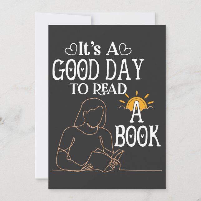 Its A Good Day To Read Shirt, Bookish Shirt, Book Holiday Card (Front)