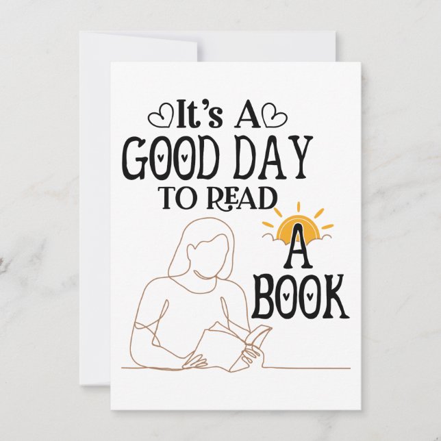 Its A Good Day To Read Shirt, Bookish Shirt, Book Holiday Card (Front)