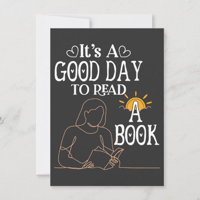 Its A Good Day To Read Shirt, Bookish Shirt, Book Holiday Card (Front)