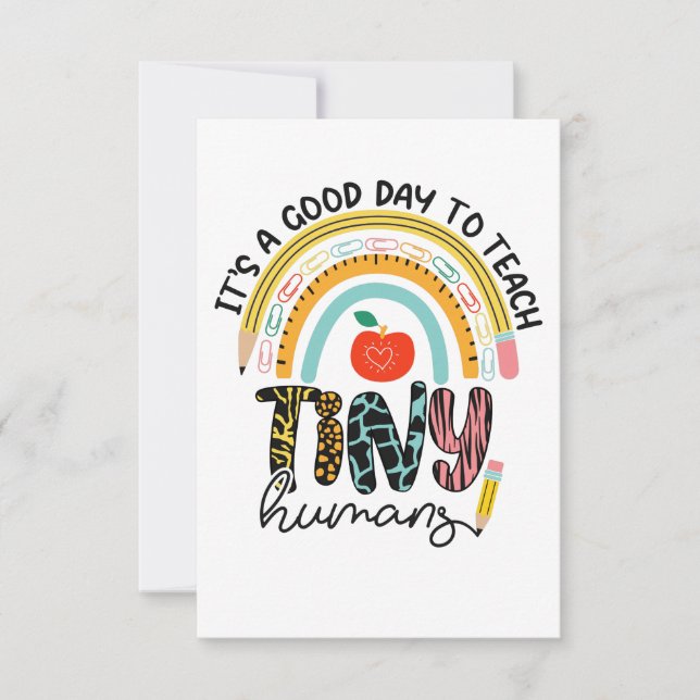 It's A Good Day To Teach Tiny Humans, No 1/2 RSVP Card (Front)