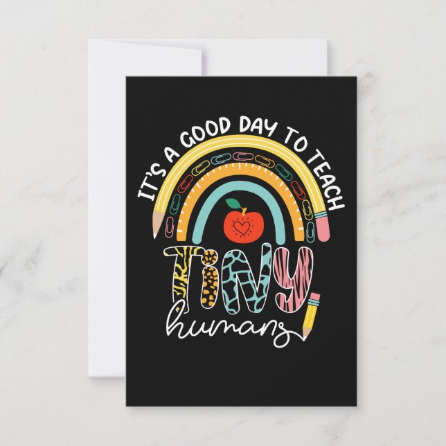 It's A Good Day To Teach Tiny Humans, No 2/2 RSVP Card (Front)