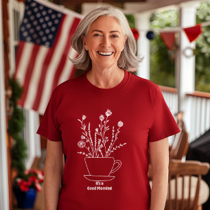 It's a Good Morning Blue T-Shirt - Cute Coffee and
