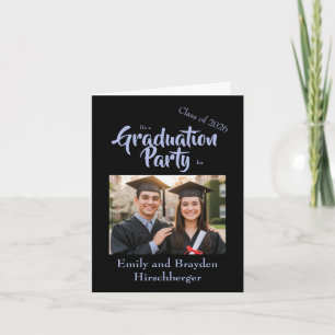 It's a Graduation Party - Black w/Photo Invitation