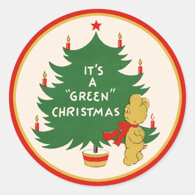 "It's A Green Christmas" Sticker (Front)