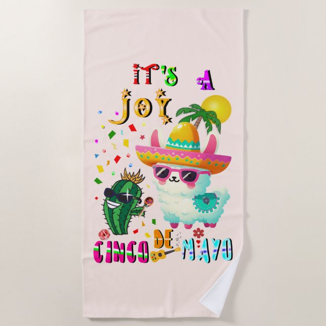 It's A Joy Cinco De Mayo Beach Towel (Front)
