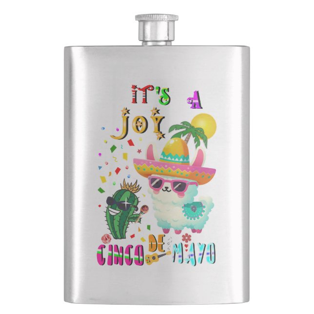 It's A Joy Cinco De Mayo Hip Flask (Front)
