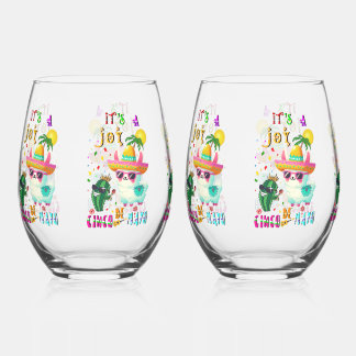 It's A Joy Cinco De Mayo Stemless Wine Glass