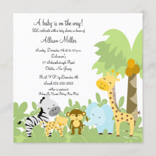It's A Jungle Baby Animails Baby Shower Invitation