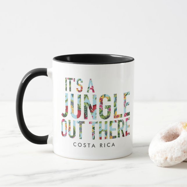 It's a Jungle Out There Costa Rica Souvenir Coffee Mug (With Donut)