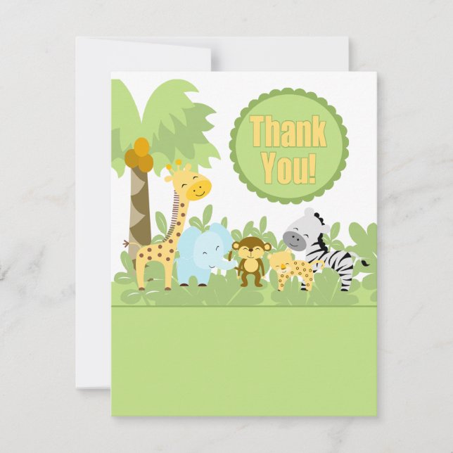 It's A Jungle Thank You Card (Front)