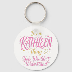 It's A Kathleen Thing Pink Gold Women Gift Key Ring