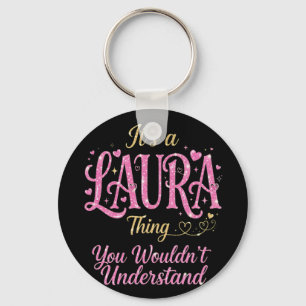 It's A Laura Thing Pink Gold Women Gift Key Ring