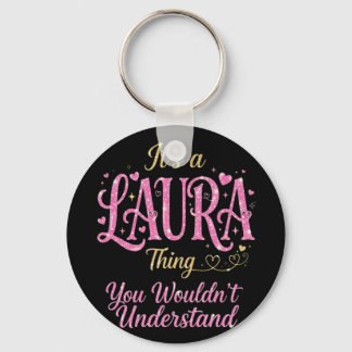 It's A Laura Thing Pink Gold Women Gift Key Ring