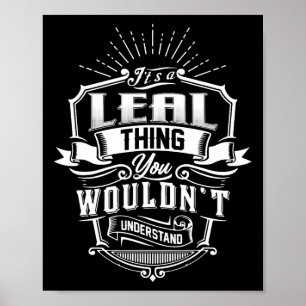 It's A Leal Thing You Wouldn't Understand Name Vin Poster