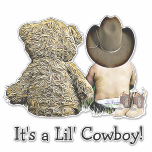 It's a Lil Cowboy Teddy bear Baby Shower