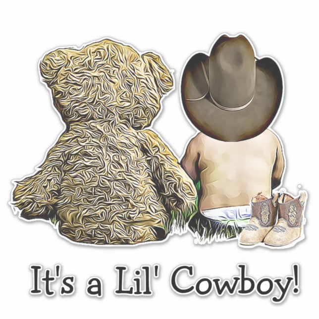 It's a Lil Cowboy Teddy bear Baby Shower (Front)