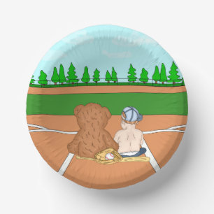 It's a Lil' Slugger Boy's Baseball Baby Shower   Paper Plate