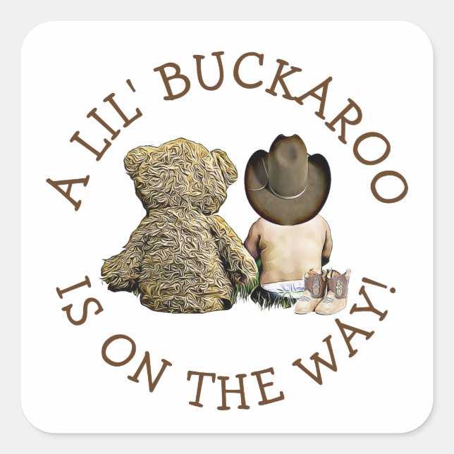 It's a Little Cowboy Baby Shower Stickers (Front)
