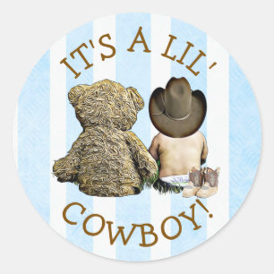 It's a Little Cowboy Baby Shower Stickers