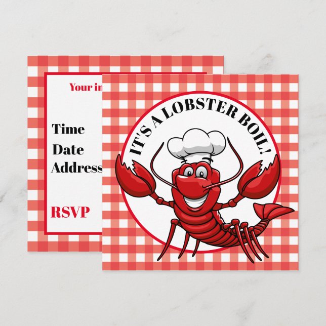 It's a lobster boil party invitation (Front/Back)