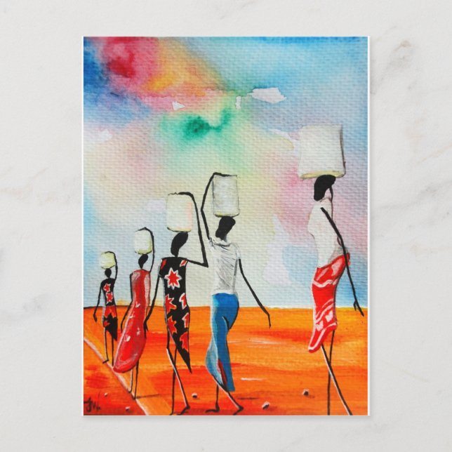 It's a Long Road To Fetch Water Postcard (Front)