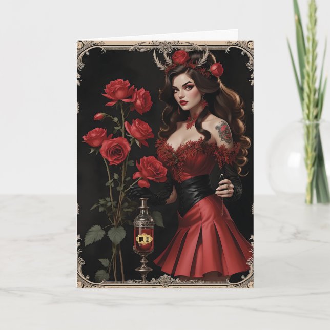 It's a Love  Potion Woman Valentine Holiday Card (Front)