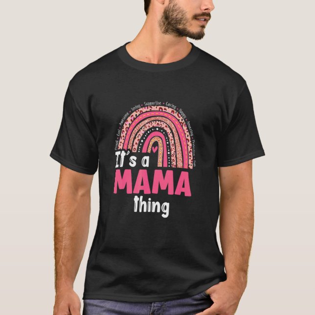 It's A Mama Things Loving Caring Rainbow Cute Moth T-Shirt (Front)
