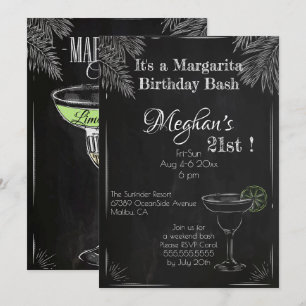 It's a Margarita Birthday Bash 21st Invitation