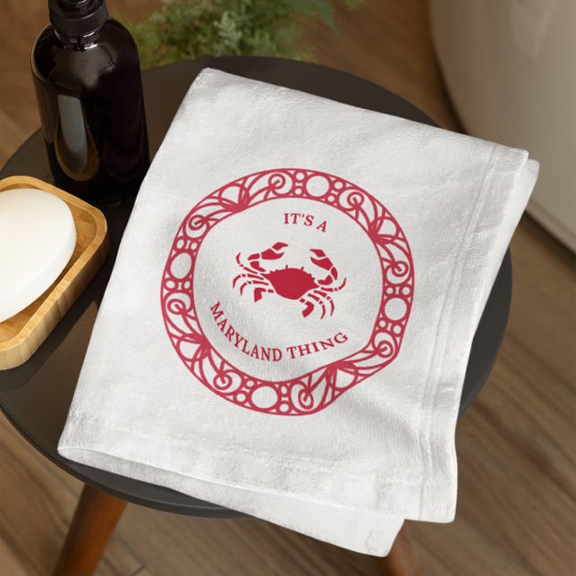 It's a Maryland Thing – Chesapeake Bay Crabs  Hand Towel (Creator Uploaded)