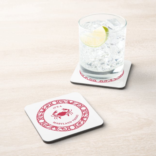 IT'S A MARYLAND THING (CRABS) Hard plastic coaster (Right Side)