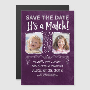 It's a Match - Funny Save the Date Photo Magnetic Invitation