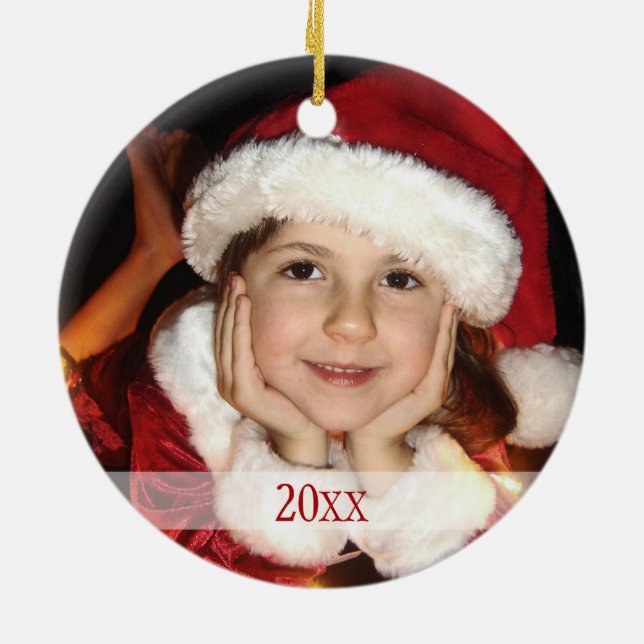 It's a Merry Christmas custom photo / year Ceramic Tree Decoration (Back)