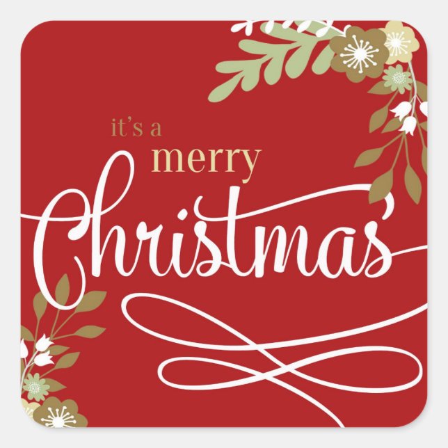 It's a Merry Christmas Square Sticker (Front)