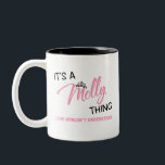 It's a Molly thing you wouldn't understand Two-Tone Coffee Mug<br><div class="desc">It's a Molly thing you wouldn't understand - first name typography in mixed black and pink font.
Pink name in decorative font is topped with a crown.</div>