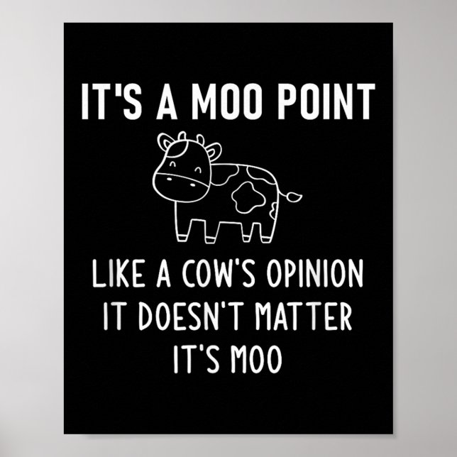 It's A Moo Int, Like A Cow's Onion, Funny, Jokes  Poster (Front)
