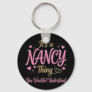 It's A Nancy Thing Pink Gold Women Gift Key Ring
