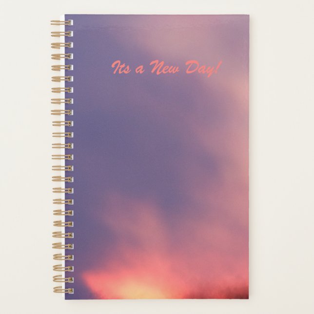 Its a New Day Purple and Pink Sunset Planner (Front)