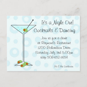 It's a Night Out invitation Postcard