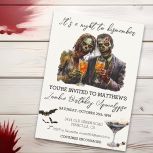 It's A Night To Dismember Halloween Zombie  Invitation