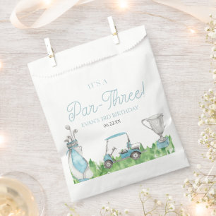 It's A Par-Three Blue Golf 3rd Birthday Party Favour Bags