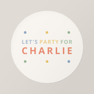 It's a Party Colour Pop Kid's Party Round Sticker