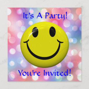 It's A Party! Fun Happy Face Invitation