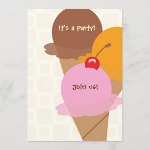 It's a party ice cream birthday party invitation