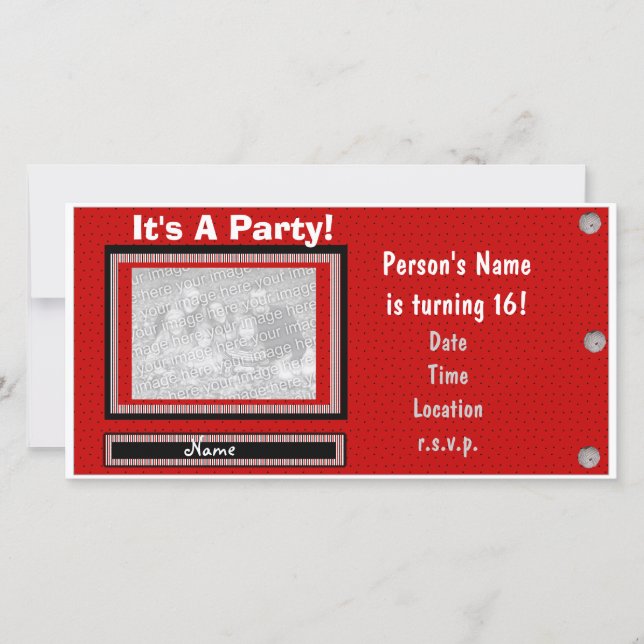 It's A Party Photo Invitation Template (Front)
