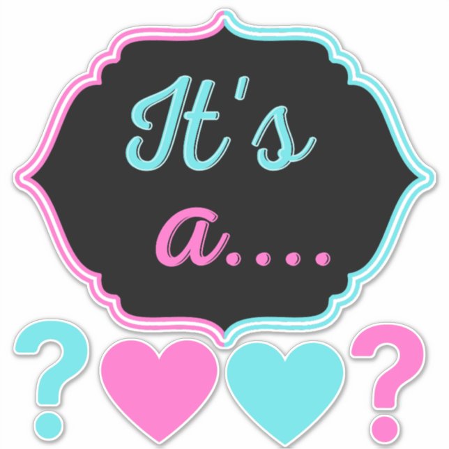 It's a...Pink & Blue Gender Reveal Baby Shower Sti (Front)