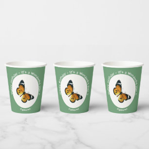 It's a Plain Tiger / African Queen Butterfly Party Paper Cups