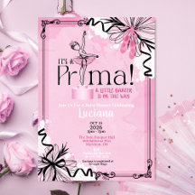 It's A Prima Ballet Baby Shower Invitation