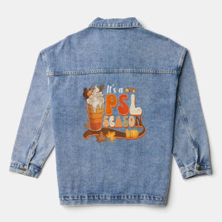 Its A Psl Season Retro Pumpkin Spice Fall Vibes A Denim Jacket