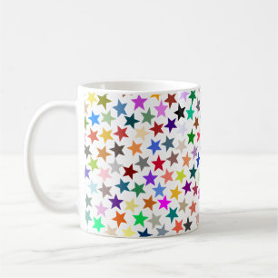 It's a Rainbow Party, Multi-Coloured Stars Pattern Coffee Mug